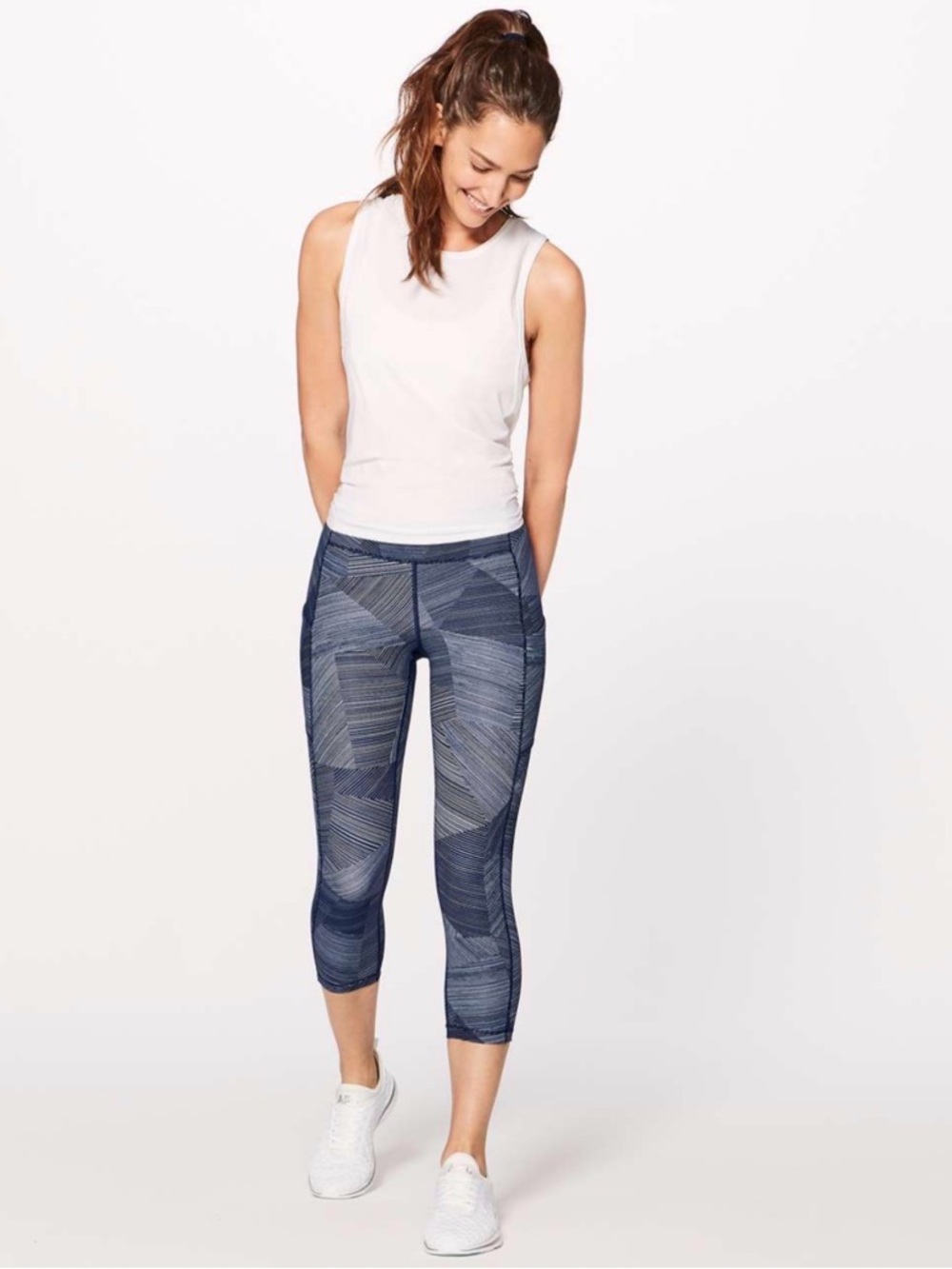 lululemon athletica Navy Geometric Cropped Leggings - Picture 2 of 11